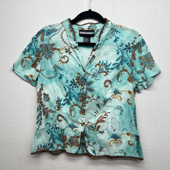 Requirements Y2K Bohemian Fairy Cottage Whimsy Womens Lightweight Top Sz Large - Picture 1 of 10